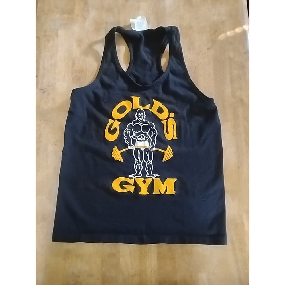 Vintage Golds Gym Tank Top Muscle Shirt Men Medium Black 80s 90s